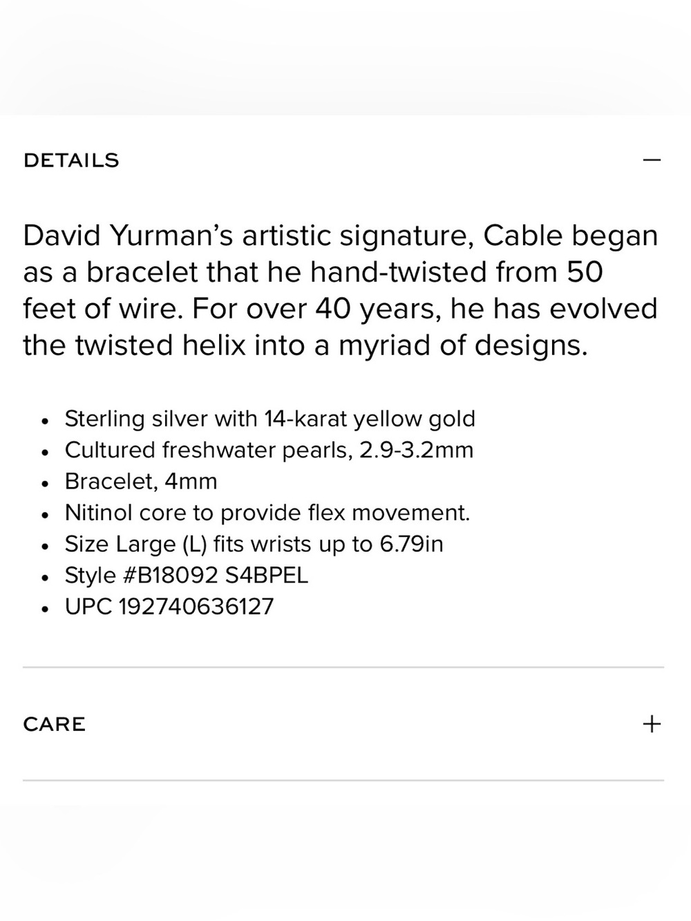 David Yurman Bracelet Cable Flex Sterling Silver 14K Gold and Pearls 4mm LARGE - Picture 10 of 10